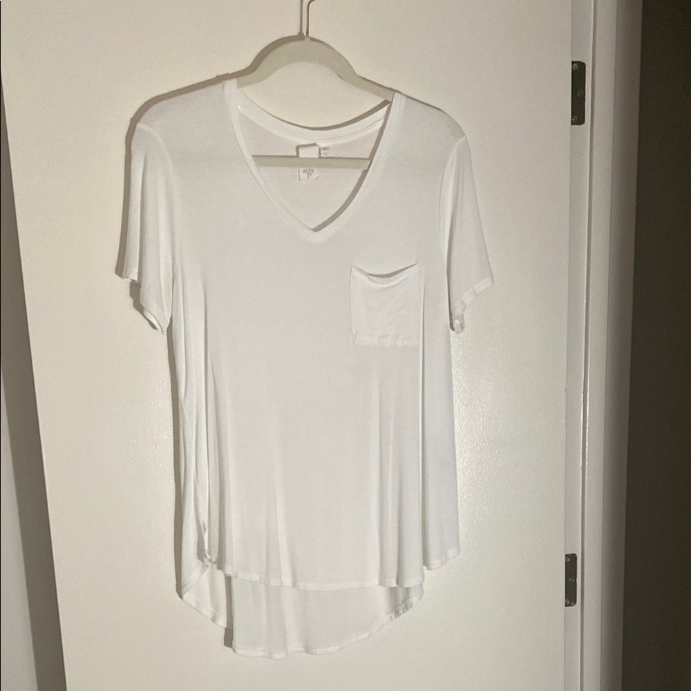 Women's White V-Neck Top